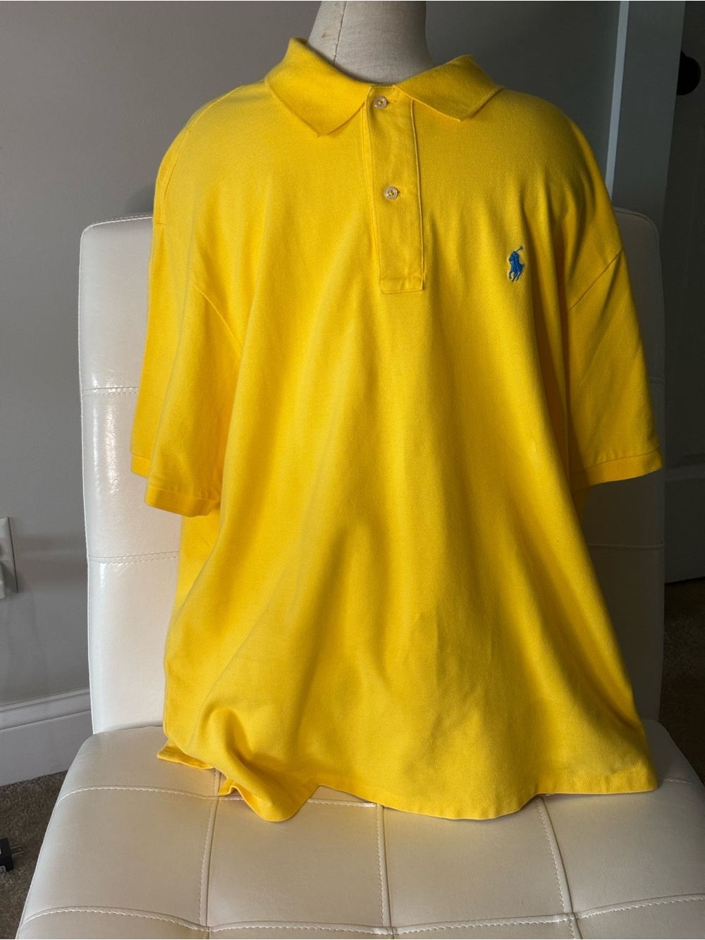 Ralph Lauren Bright Yellow Polo with Sky Blue Signature Pony - Picture 6 of 8